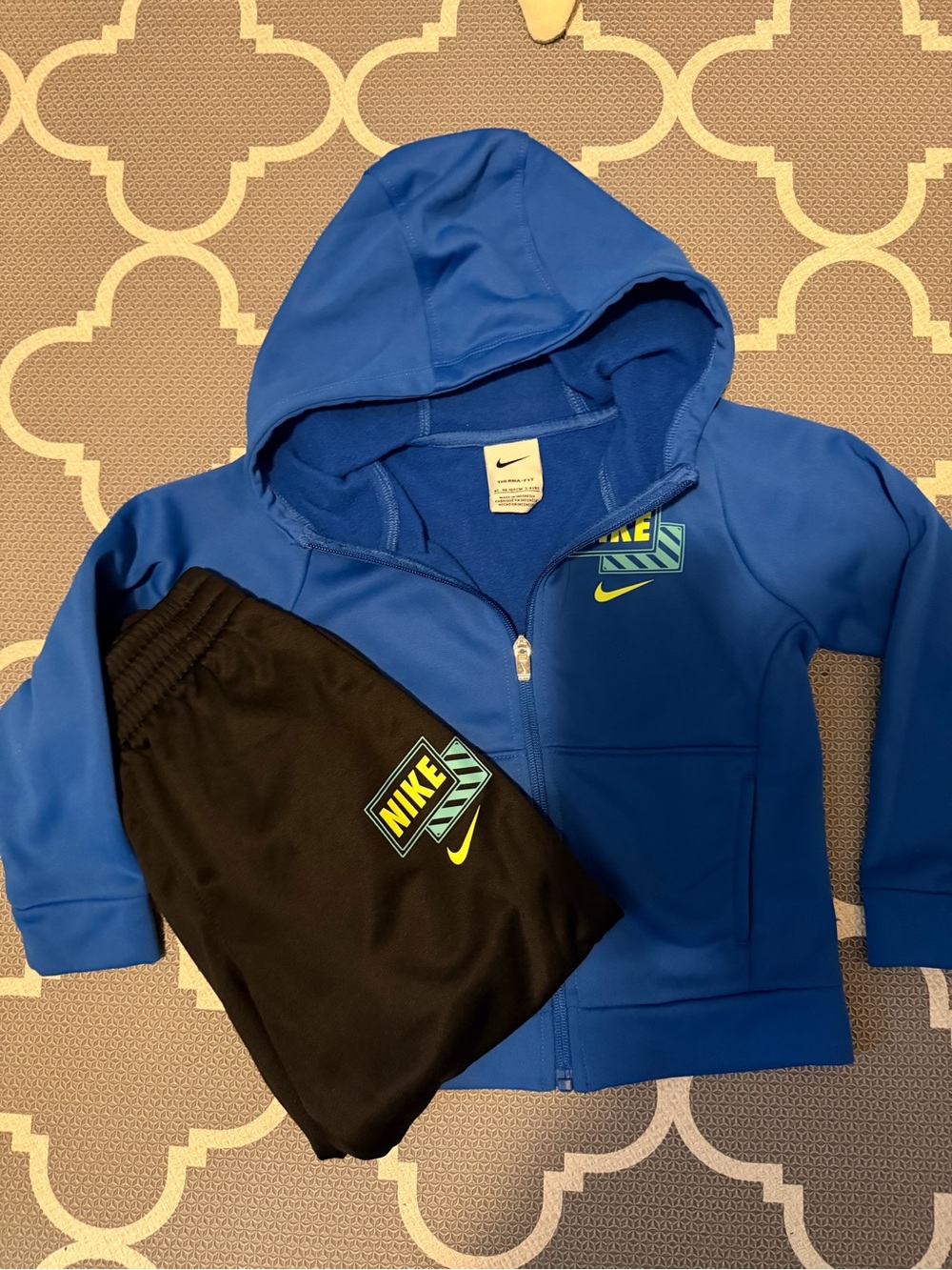 Nike Royal Blue Hooded Jacket with Black Joggers Set